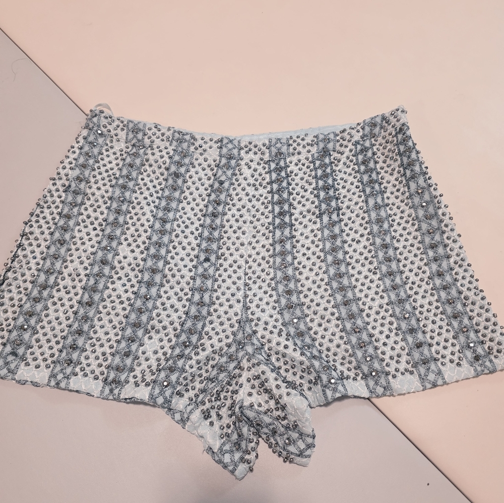 Topshop Sparkly Beads Shorts Size US8 For Holiday Party Made In India
